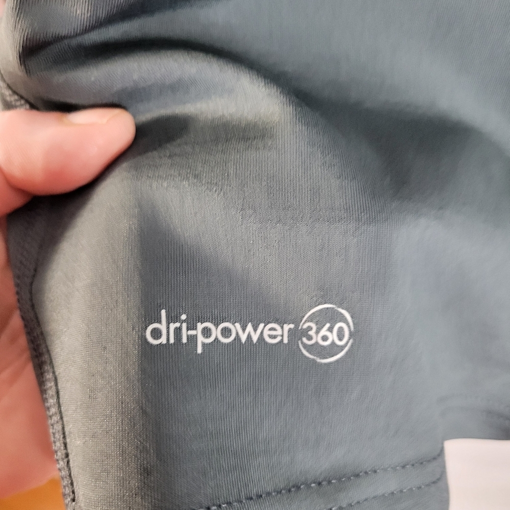 Mens Russel Dri-Power 360 Charcoal Long sleeve Top Size Small (34-36) Mock TN - Picture 5 of 9
